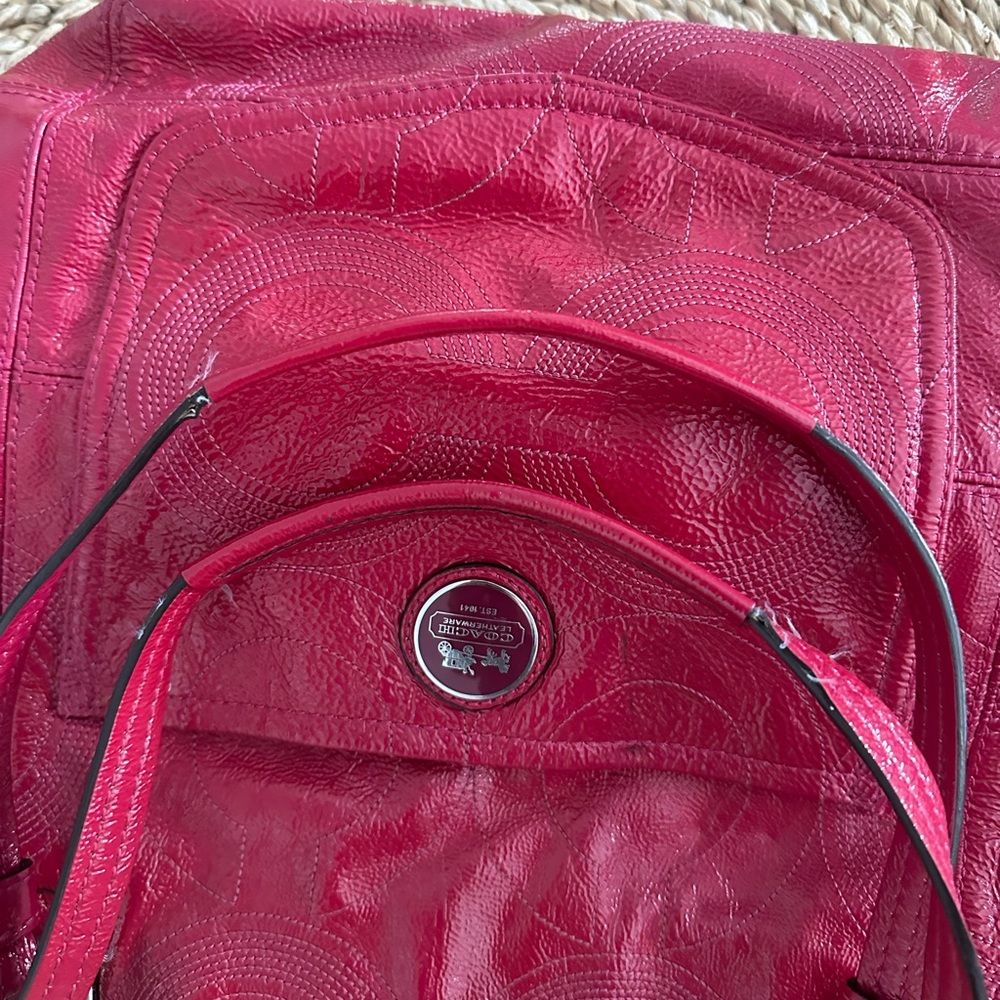 Coach Alex Patent Leather Shoulder Tote Purse F14265 - Picture 4 of 15